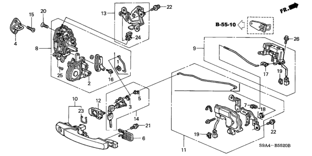 2005 Honda CR-V Tailgate Lock Diagram