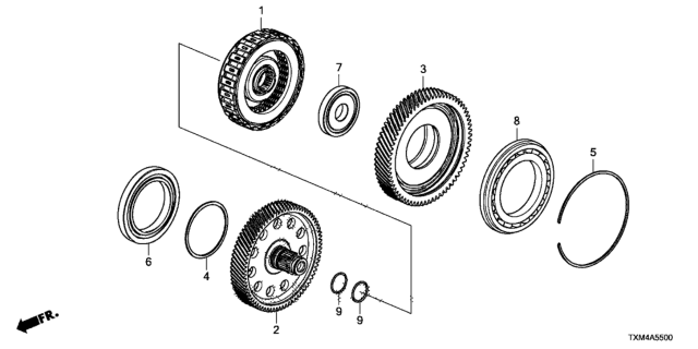 2019 Honda Insight AT Input Shaft - Over Drive Clutch Diagram