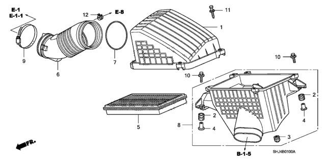 2006 Honda Odyssey Cover, Air Cleaner Diagram for 17211-RGL-A01