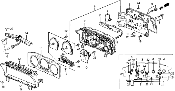 1990 Honda Prelude Meter Components Diagram