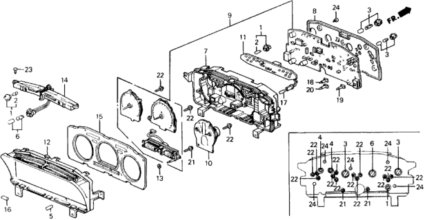 1991 Honda Prelude Case Assembly Diagram for 78110-SF1-A12