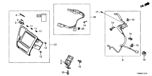 2015 Honda Civic Display, Audio Diagram for 39100-TS9-A62RM