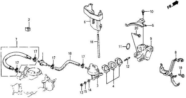 1985 Honda Civic Fuel Pump - Fuel Tubing Diagram