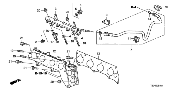 2009 Honda Accord Base, Injector Diagram for 17050-R40-A00