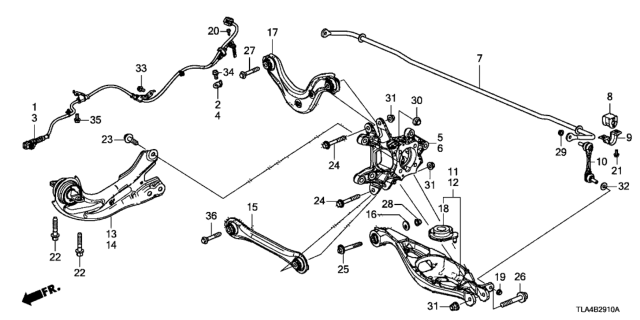 2020 Honda CR-V Rear Lower Arm (4WD) Diagram