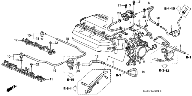 2002 Honda Odyssey Tube, Pressure Regulator Diagram for 17114-PGK-A00
