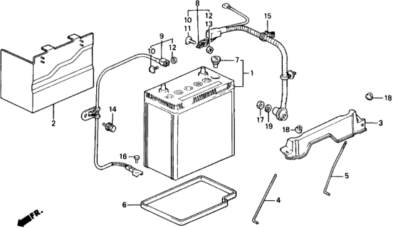 1989 Honda Civic 5 Door ** (WAGOVAN) KA 5MT Battery - Battery Cable Diagram