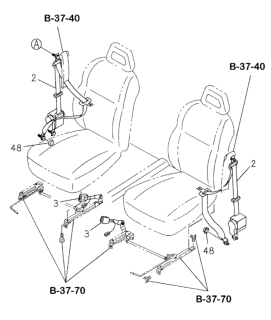 2000 Honda Passport Seat Belt, Buckle Side *181* (BEIGE) Diagram for 8-97291-601-2