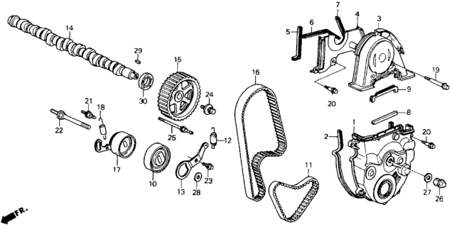 1990 Honda Accord Camshaft - Timing Belt Diagram