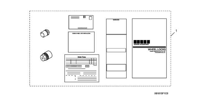 2018 Honda Fit Wheel Locks (Cap Type - Alloy Application) Diagram