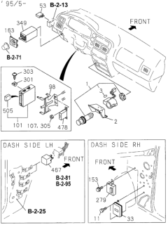 1997 Honda Passport Control Unit Diagram for 8-97134-943-0