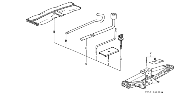 1998 Honda Civic Tools - Jack Diagram