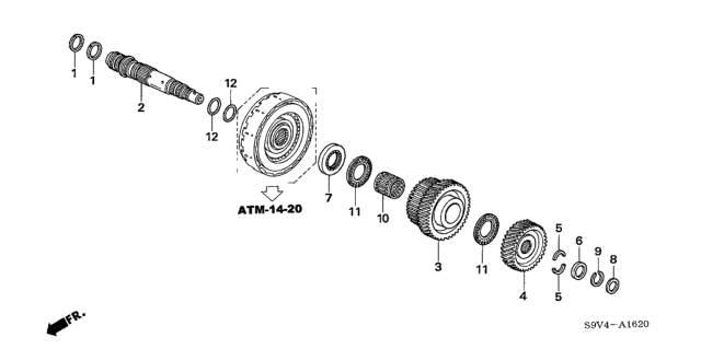 2006 Honda Pilot 5 Door LX (2WD) KA 5AT AT Third Shaft Diagram