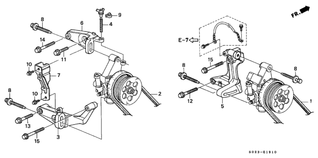 2000 Honda Civic Belt, Power Steering Pump (Bando) Diagram for 56992-P2T-003