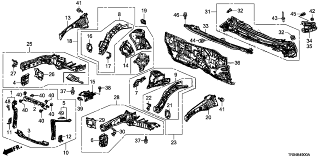 2012 Honda Civic Dashboard (Upper) Diagram for 61100-TR7-A00ZZ