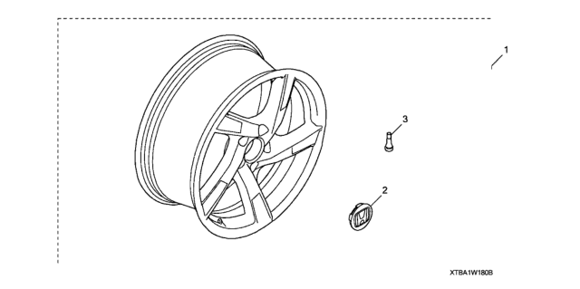 2020 Honda Civic 4 Door SPORT (HCM ENGINE) KA 6MT Alloy Wheel Diagram
