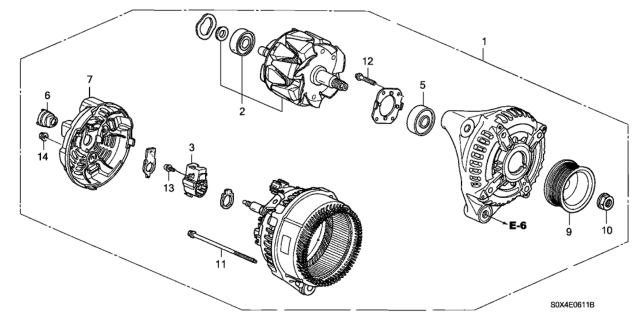 2003 Honda Odyssey Alternator (Denso) Diagram