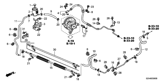 2015 Honda Pilot Cooler, Power Steering Oil Diagram for 53765-SZA-A51