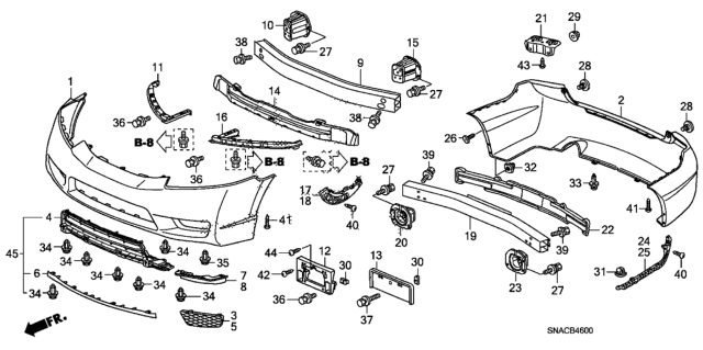 2011 Honda Civic Bumpers Diagram