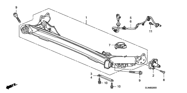 2007 Honda Fit Bracket, L. Support Trailing Arm Diagram for 52460-SAA-G00