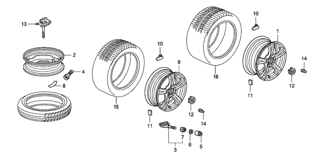 2008 Honda S2000 2 Door CR (WITH AC) KA 6MT Wheel Disk Diagram