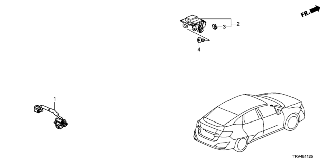 2018 Honda Clarity Electric Camera, Rearview Diagram for 39530-TRV-A01