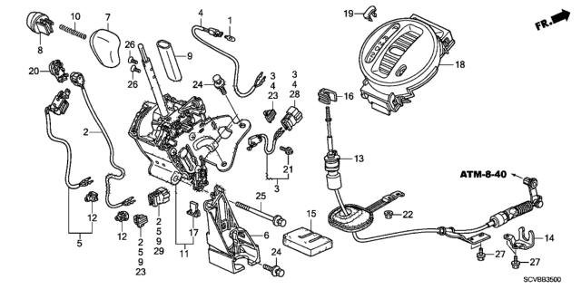 2011 Honda Element Escutcheon, Console (Dark Silver Satin Matte Metallic) Diagram for 54710-SCV-A84ZD