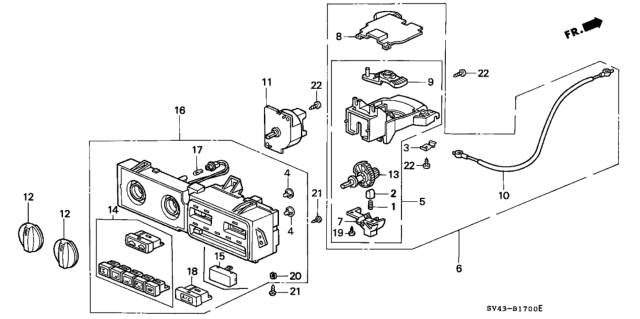 1994 Honda Accord Switch Assy., Mode Control Diagram for 79620-SV4-A11