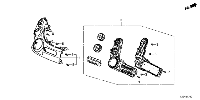 2014 Honda Fit EV Garnish *NH643L* (LIGHT GRAY) Diagram for 79601-TX9-A41ZA