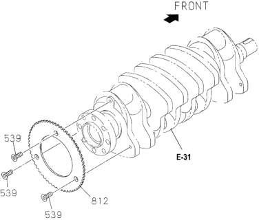 1996 Honda Passport 4 Door DX (4X2 4 CYLINDER) KA 5MT Crankshaft Rotor Diagram