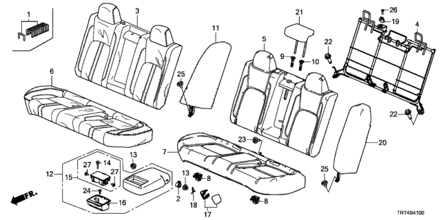 2021 Honda Clarity Fuel Cell Cover, Rear-*Yr488L* Diagram for 82121-TRT-A01ZC