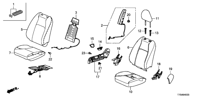 2019 Honda HR-V Front Seat (Passenger Side) Diagram