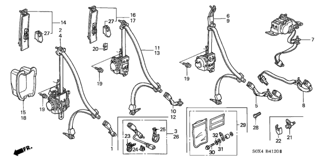 2002 Honda Odyssey Seat Belts Diagram