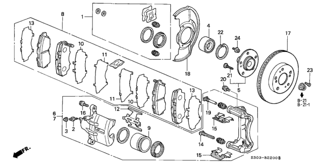 1998 Honda Prelude Disk, Front Brake (15") Diagram for 45251-SZ3-000