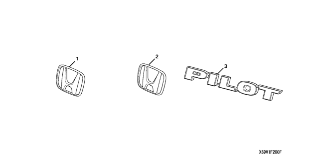 2008 Honda Pilot Gold Emblem Kit Diagram