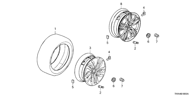 2021 Honda Accord Hybrid Tire - Wheel Disk Diagram