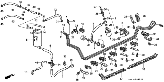 1995 Honda Accord Pipe, Feed Diagram for 17700-SV7-A00