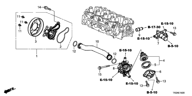 2013 Honda Civic Case, Thermostat Diagram for 19320-RW0-A00