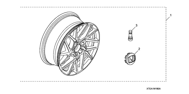 2017 Honda Civic Wheel - Alloy (Machine Cut) Diagram