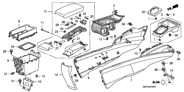 2006 Honda Civic Console Diagram