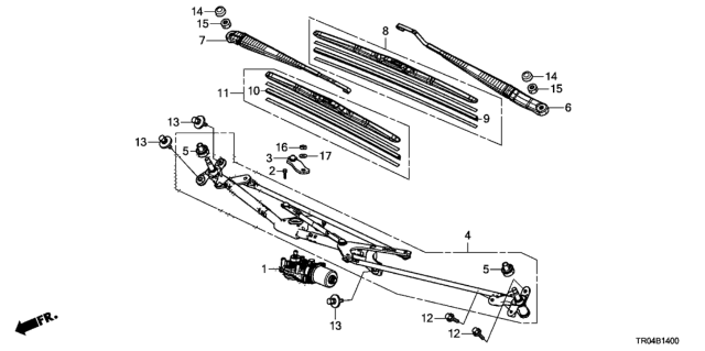 2012 Honda Civic Front Windshield Wiper Diagram