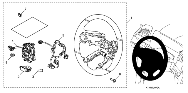 2020 Honda Odyssey 5 Door EXL (HPPG10AT/NV/RES) KA XAT Heated Steering Wheel Diagram