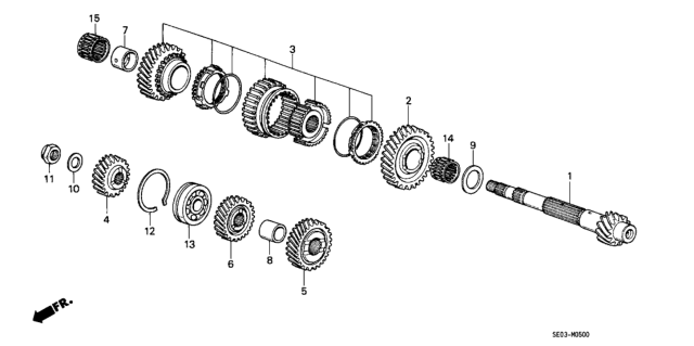 1986 Honda Accord Gear, Countershaft Fifth Diagram for 23461-PC8-J20