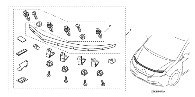 2015 Honda Odyssey 5 Door EX KA 6AT Hood Air Deflector Diagram