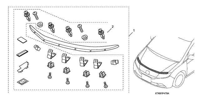 2016 Honda Odyssey Hood Air Deflector Diagram for 08P47-TK8-1A0R1