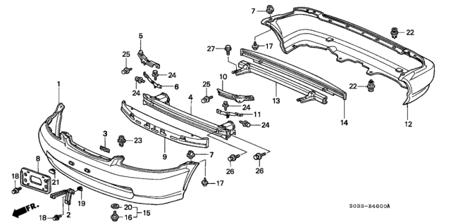 1996 Honda Civic Bumper Diagram