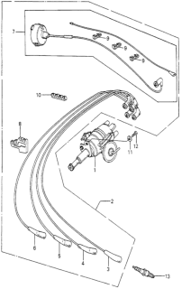 1979 Honda Accord Distributor Assembly (D4M7-05) Diagram for 30100-689-661