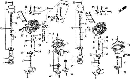 1987 Honda Prelude Chamber Set B, Float Diagram for 16023-PC7-671