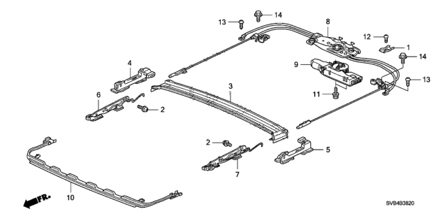 2011 Honda Civic Roof Slide Components Diagram