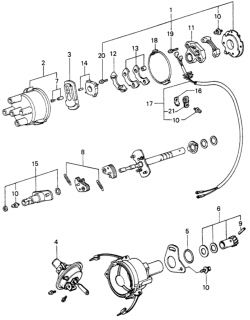 1981 Honda Civic 3 Door ** (1500) KL HMT Distributor Components Diagram